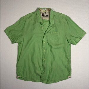 Tommy Bahama Men’s Green button up shirt #summer #vaca 100% Linen #T0061